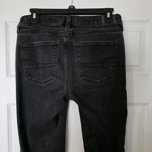 American Eagle Outfitters Black Skinny Kick Jeans Size 4 Long